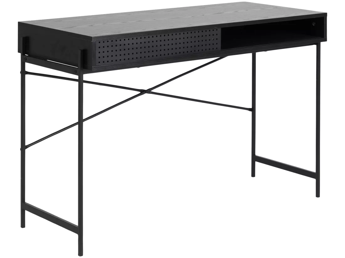Bureau contemporain avec rangement et pieds métal - MAEL