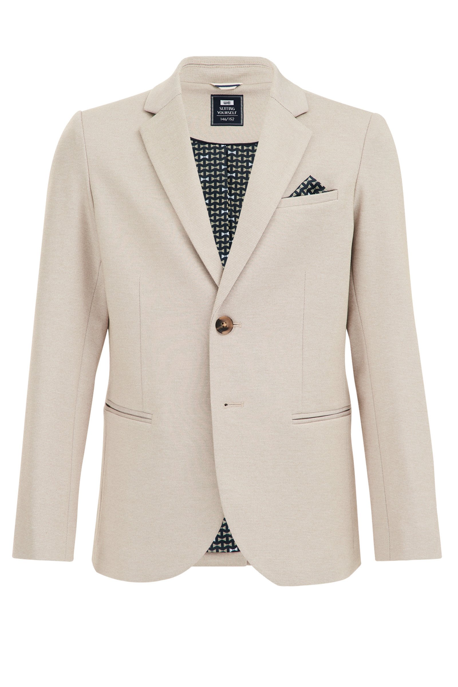 Jongens slim fit blazer met stretch WE Fashion Lichtbruin