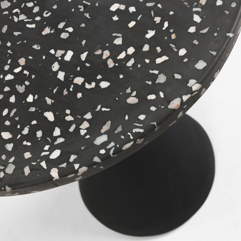 Table d'appoint Delano en Terrazzo Ø 40 cm noire