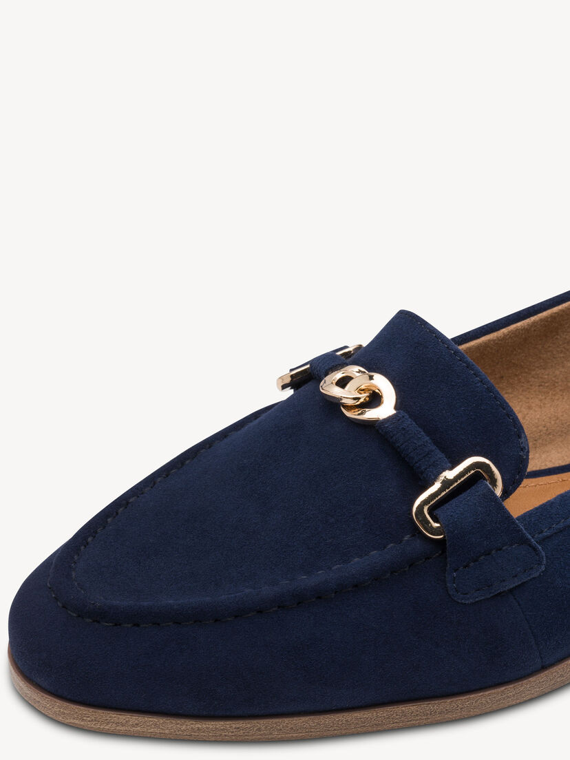 Leren Instappers - blauw