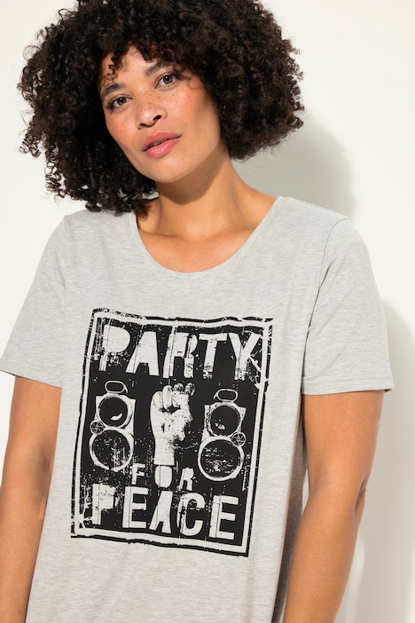 T-Shirt, A-Linie, Party-Print