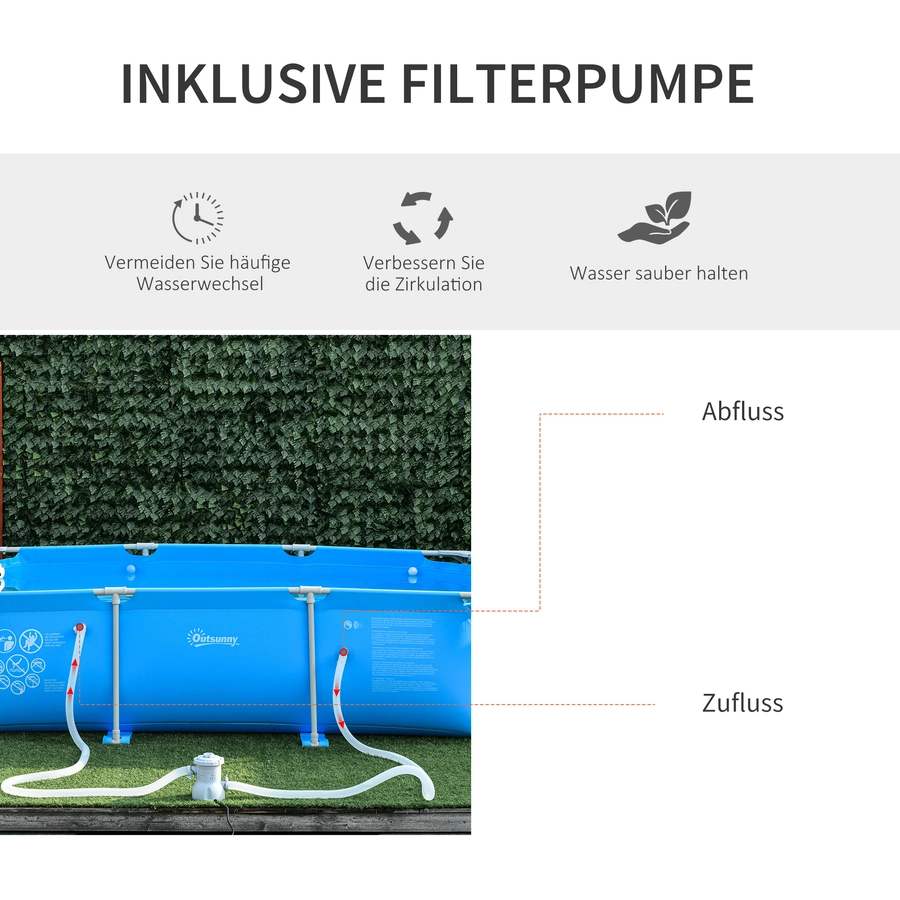 Outsunny Swimmingpool blau