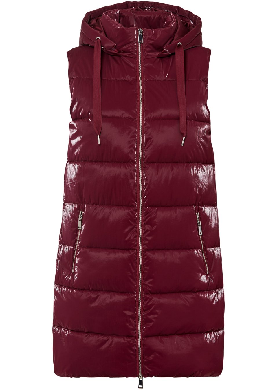 Veste longue sans manches avec effet brillant