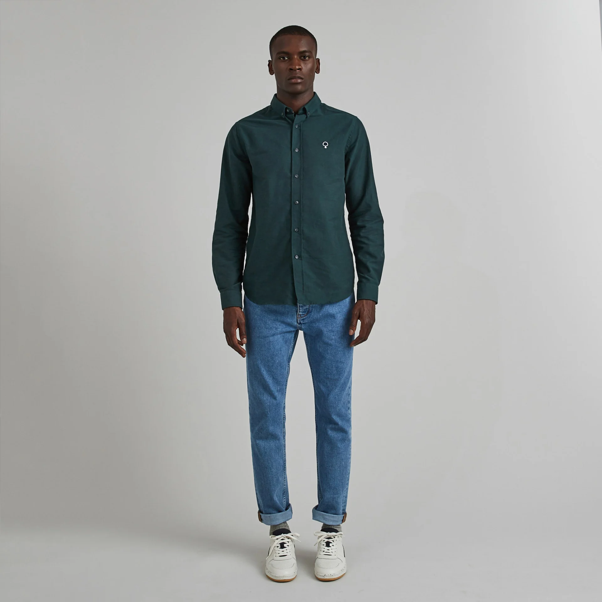 Chemise classique vert foncé coton - modèle Ivoy