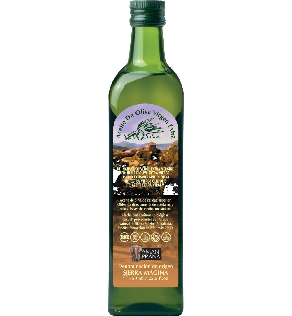 Amanprana Verde Salud Extra Vierge Olijfolie Bio (750 ml)