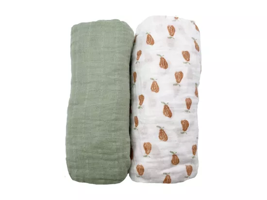 Lot de 2 draps housse bébé en coton bio