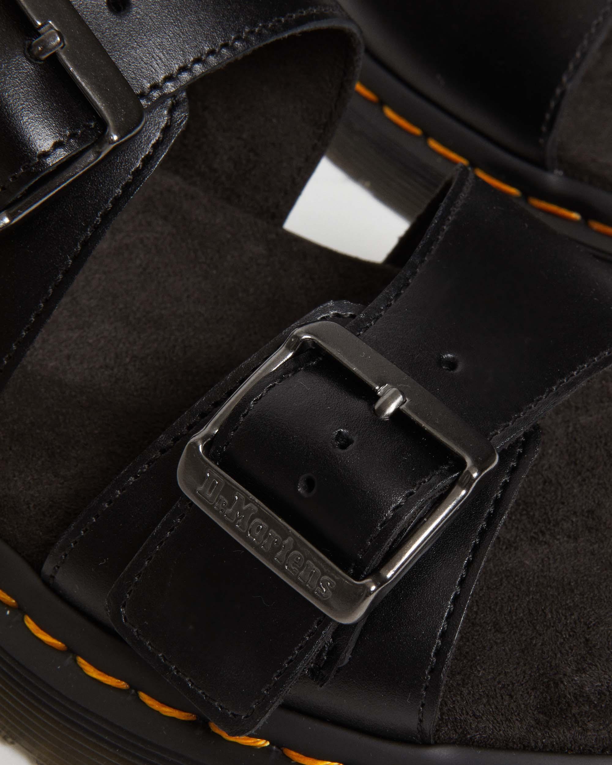 Josef Analine Leather Buckle Slide Sandals