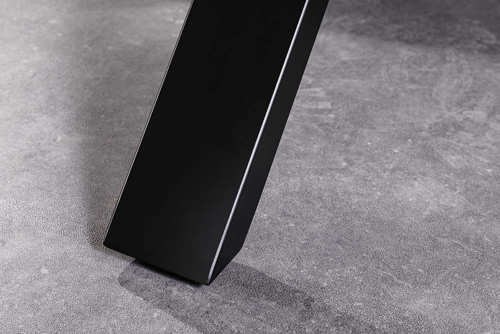 Massivholz Esstisch MAMMUT 160cm Akazie Baumkante X-Gestell Industrial Design 2,6 cm Platte