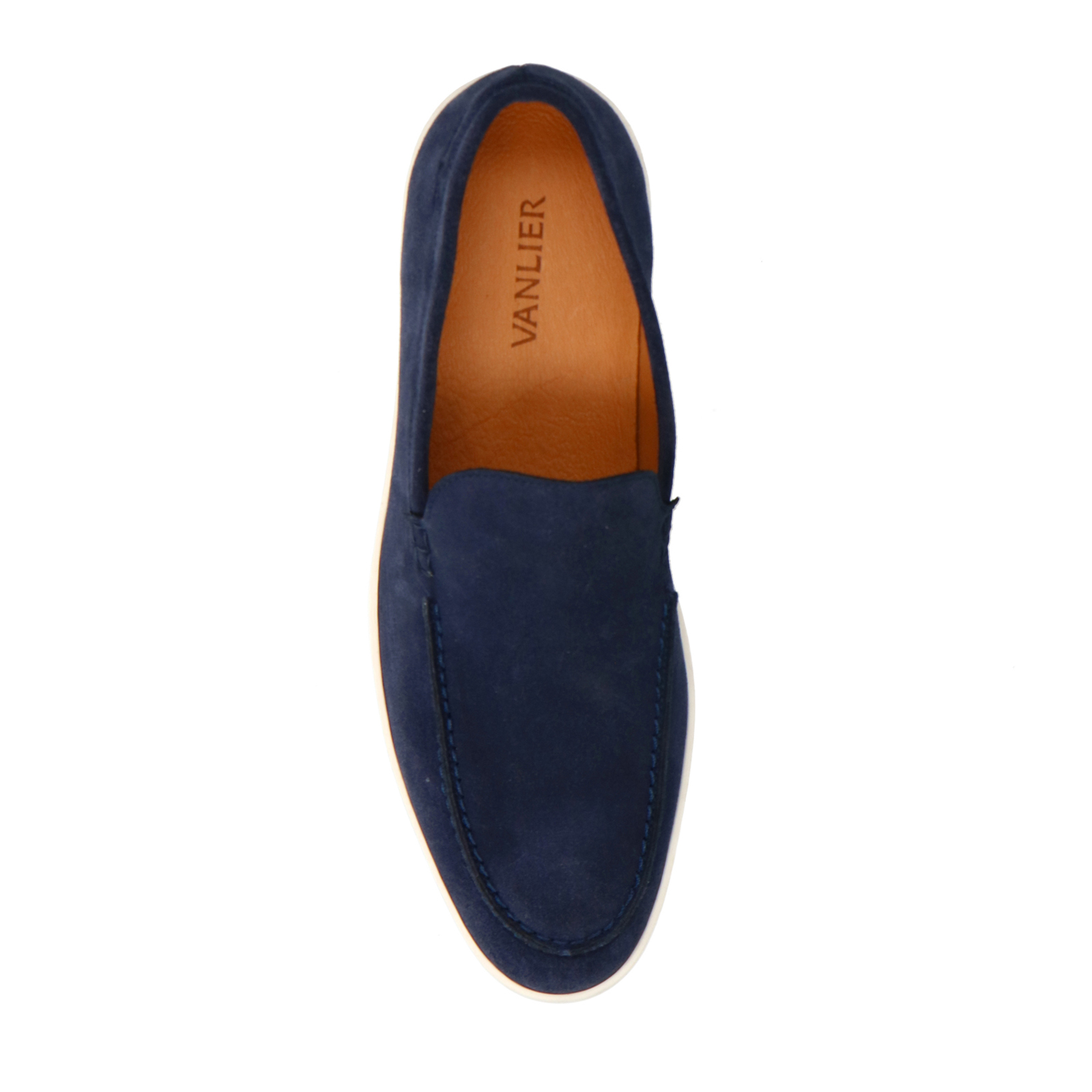 Donkerblauwe suède loafers