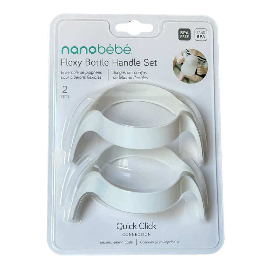 Nanobébé Detachable Handles for Flexy Silicone Baby Bottle White 2pcs