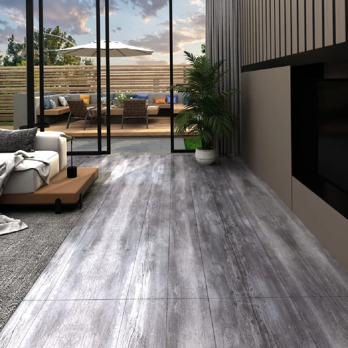 Vidaxl Planches de plancher PVC autoadhésif 2,51 m² - Gris bois mat