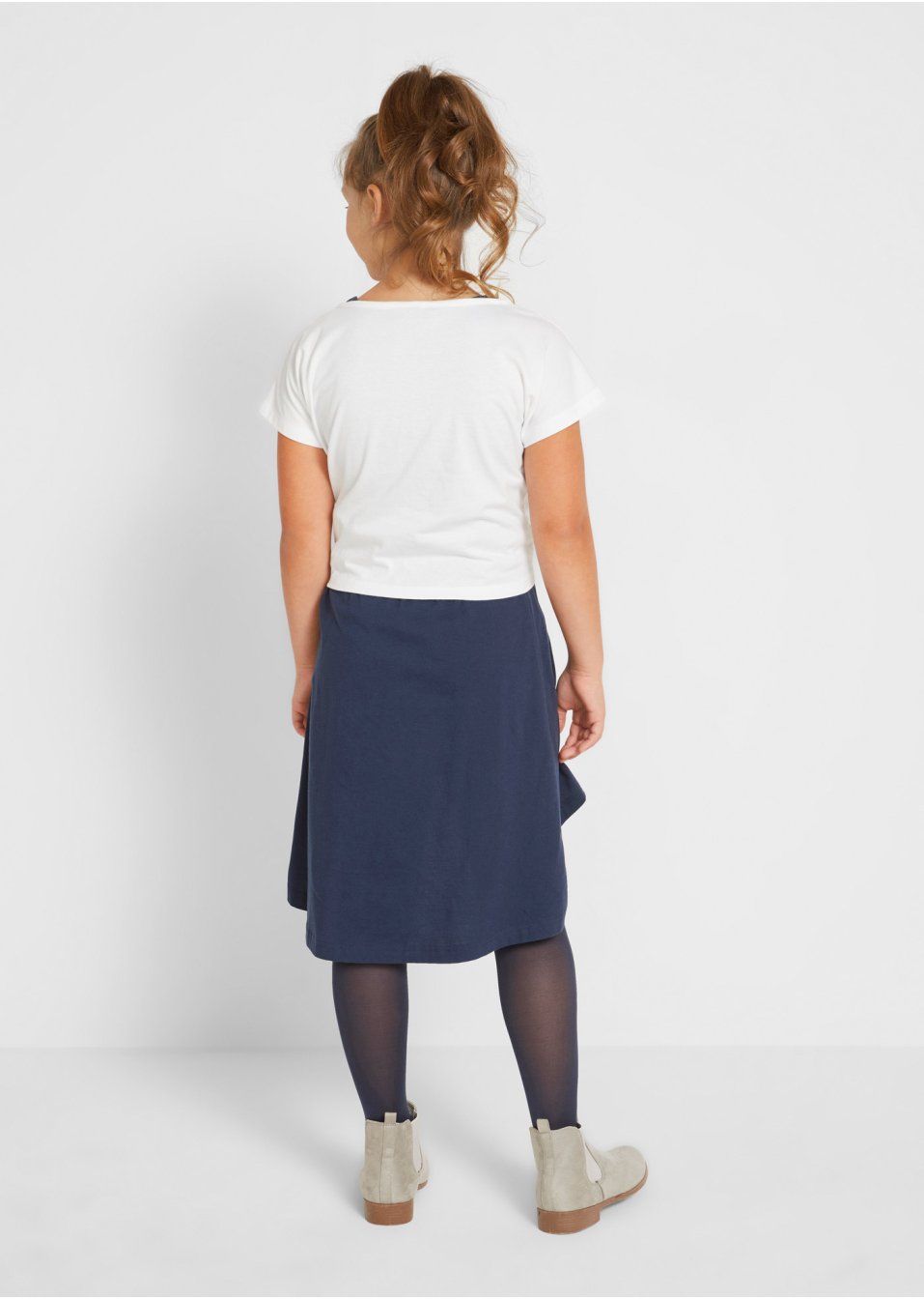 Robe et T-shirt fille (Ens. 2 pces.) en coton