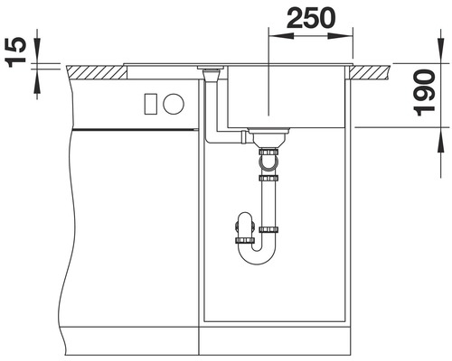 Blanco METRA 45 S spoelbak 680 x 500 mm tartufo 519580