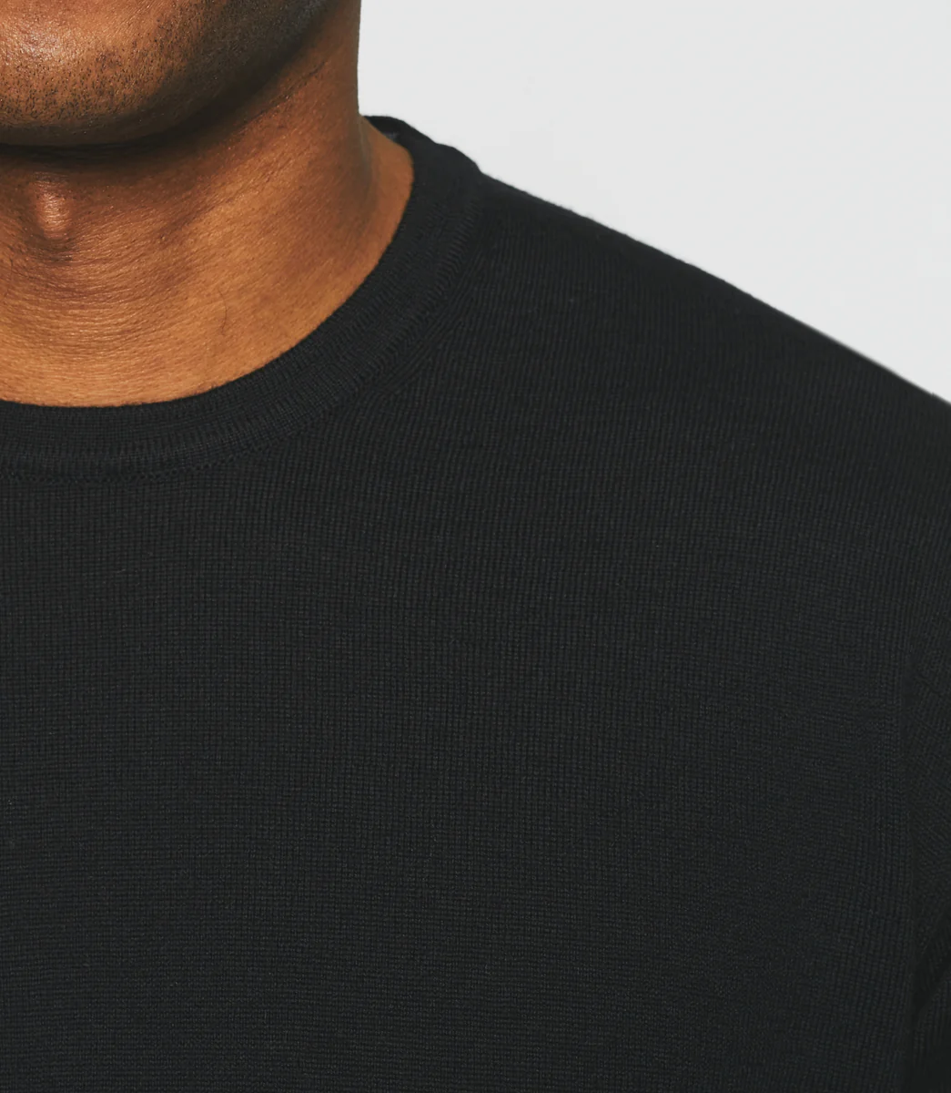 Pull col rond en laine noir BALDO