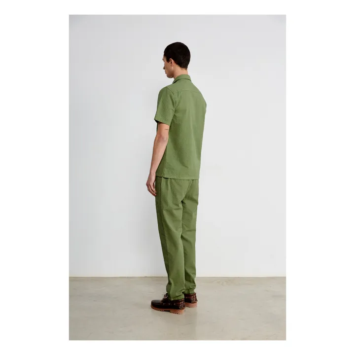 Edmmond Studios Chemisette Seersucker | Vert kaki