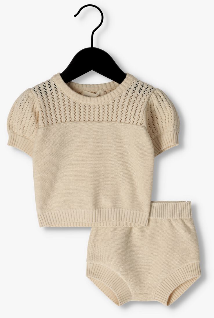 QUINCY MAE beige quincy mae  pointelle knit set