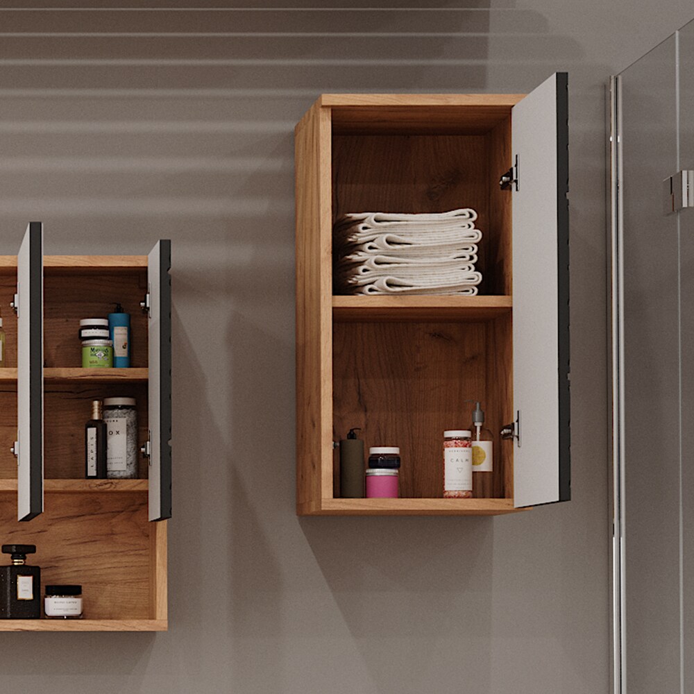 Vicco Hängeschrank Irma Eiche Anthrazit 30 x 59 cm 2 Fächer Badezimmer