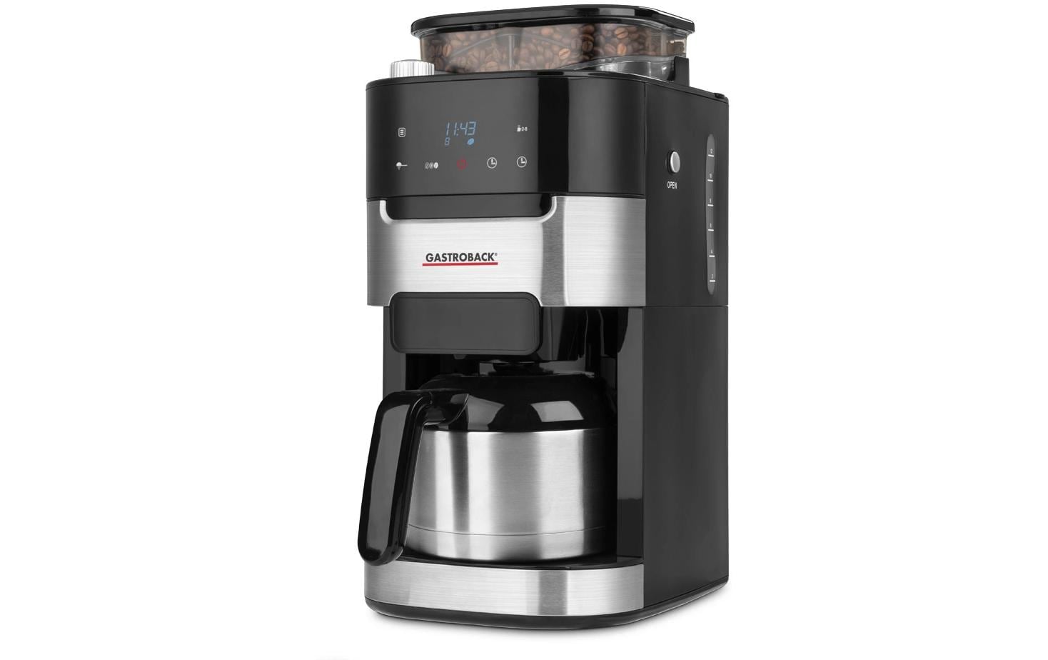 Filterkaffeemaschine Grind & Brew Pro Thermo Schwarz/Silber<br>Kaffeemaschine mit integriertem Mahlwerk