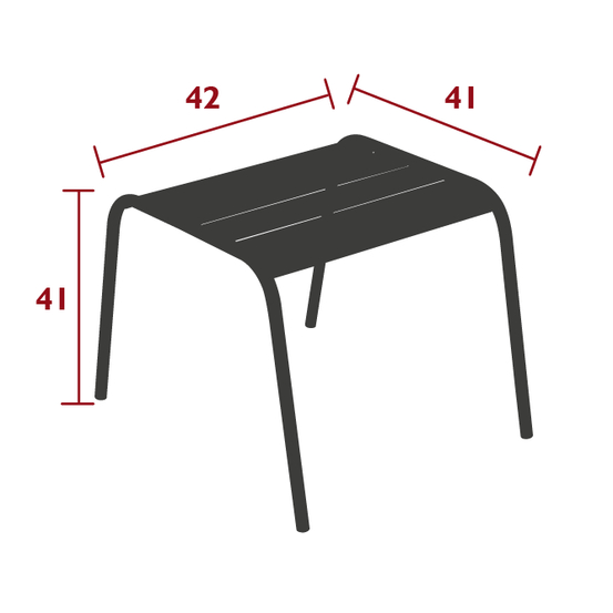 Repose-pied empilable MONCEAU en acier gris argile - 59,5x48x41 cm