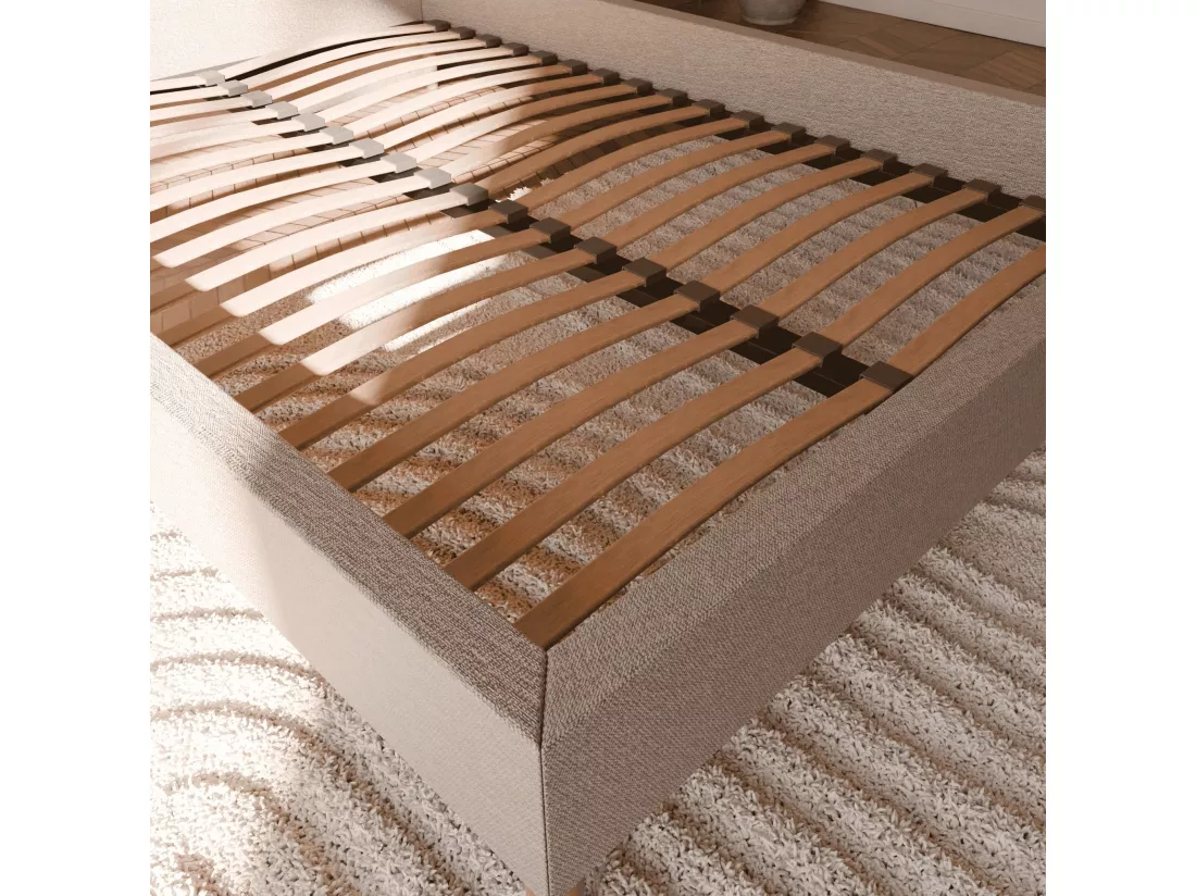 Ensemble lit + tête de lit 80x200cm - Beige - Collection Léa - Morphea