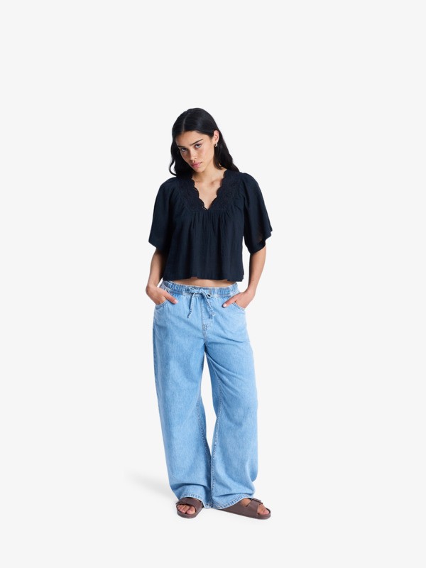 Paradise Lagoon Blouse manches courtes Noir Femme