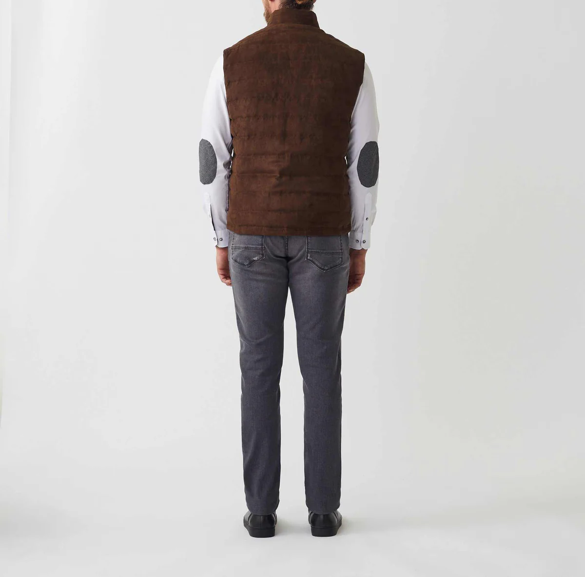Doudoune sans manche marron anthracite 