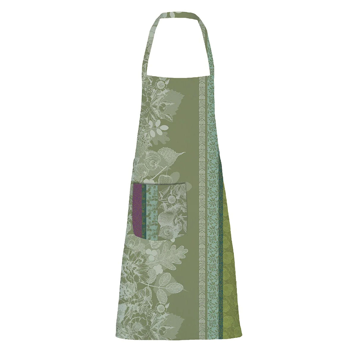 Tablier enduit imperméable pur coton vert 73X86 Garnier Thiebaut
