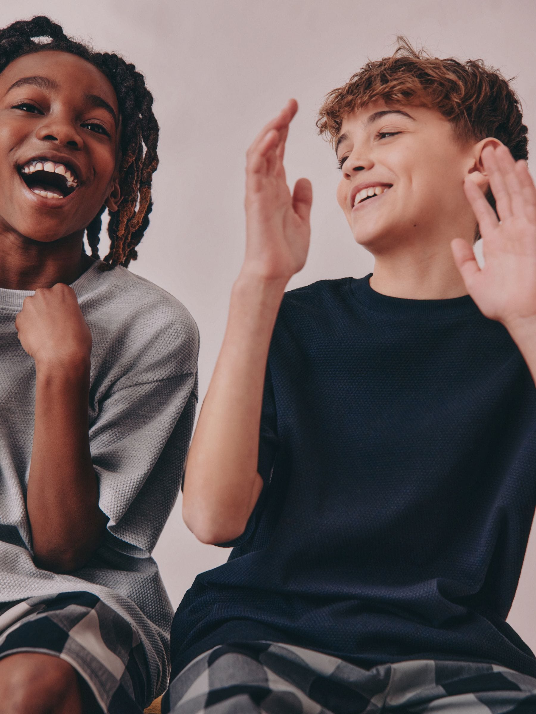 Zwart/grijs - 2 Pack Geweven Ruit Oversized Pyjama's (3-16jr)