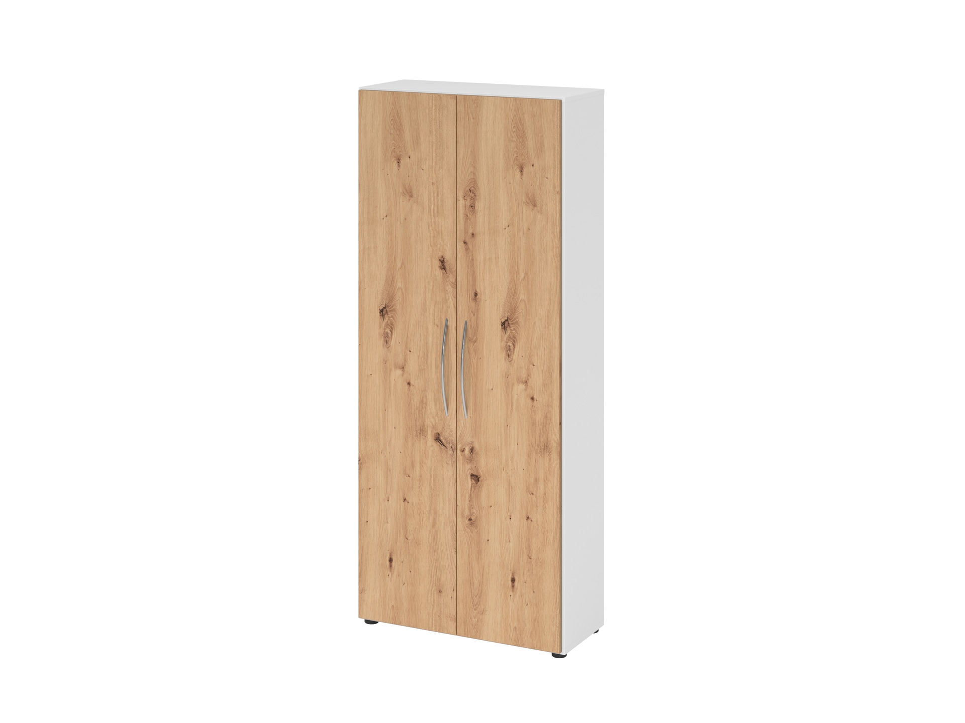 Aktenschrank 80 x 188 cm Weiß/ Asteiche