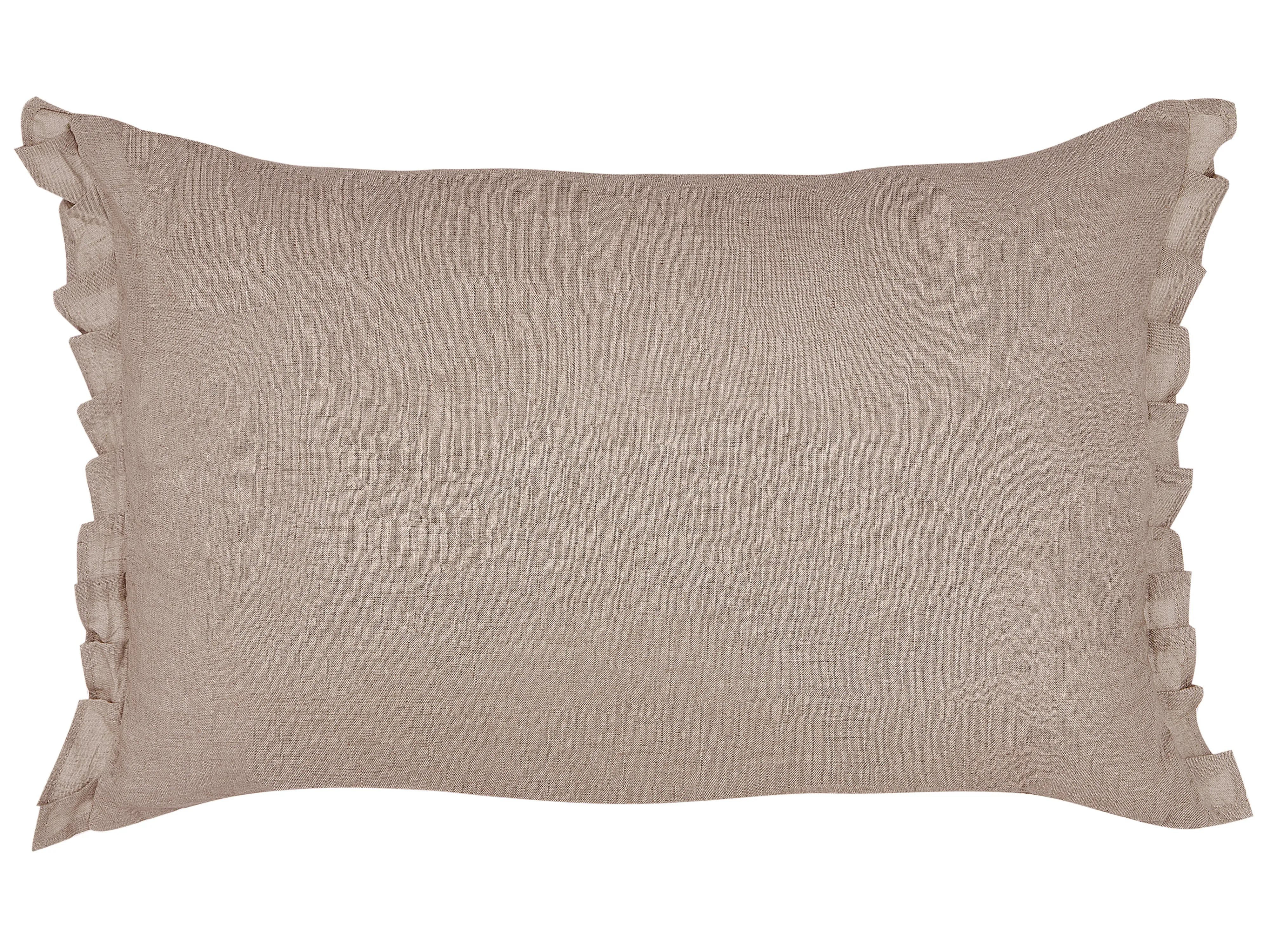 Set van 2 sierkussens SASSAFRAS Linnen 30 x 45 cm Lichtbruin effen