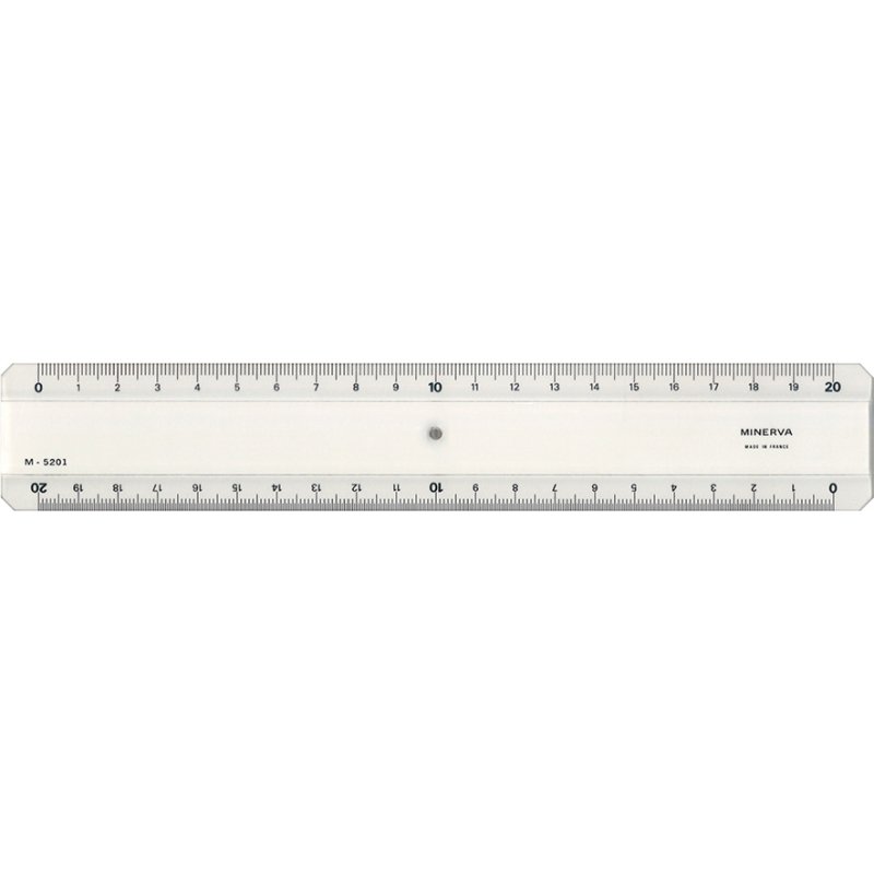 Regle plate double decimetre minerva 2 biseaux 20 cm