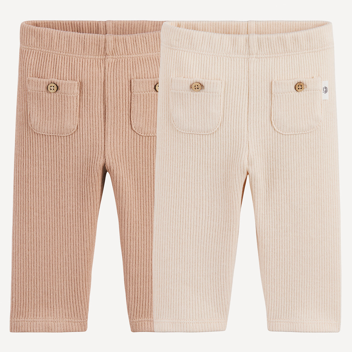COLEÇÃO LA REDOUTE<br>Conjunto de 2 leggings caneladas