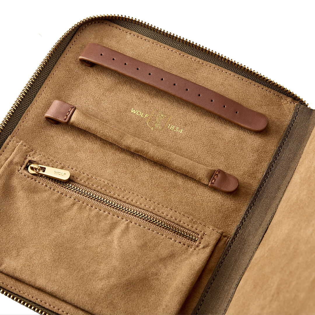 Wolf 1834 Ida Travel Zip Schmuck-Portfolio Khaki