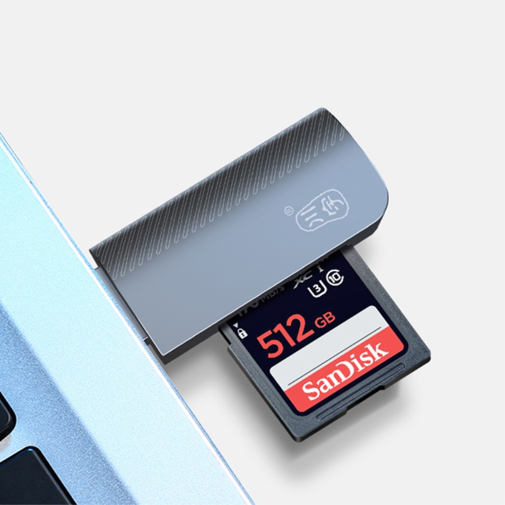 USB 3.0 Kartenlesegerät Card Reader für SD und Micro SD Speicherkarten - Grau