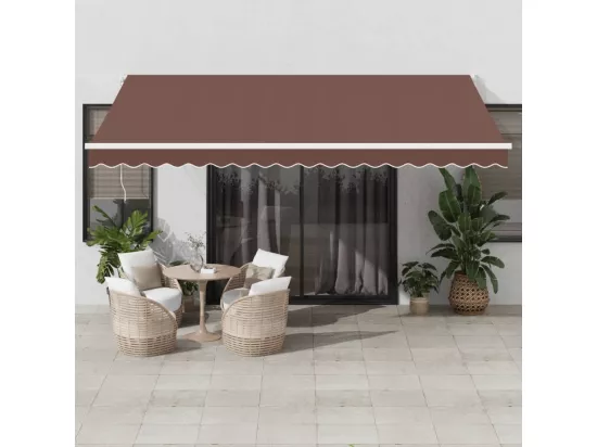 Auvent manuel rétractable marron 450x300 cm