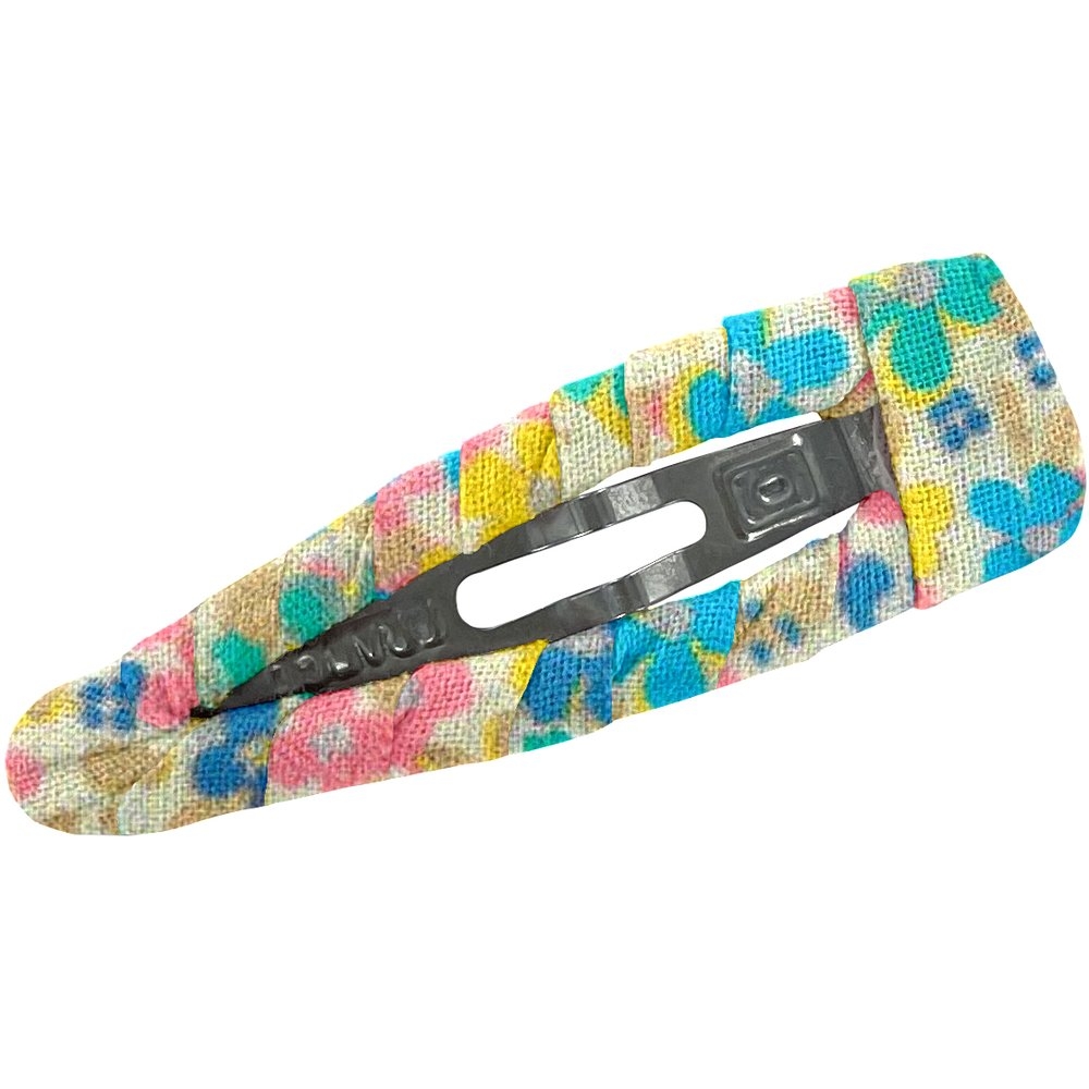 Barrette Clic-Clac Tissu Pâquerette Vintage
