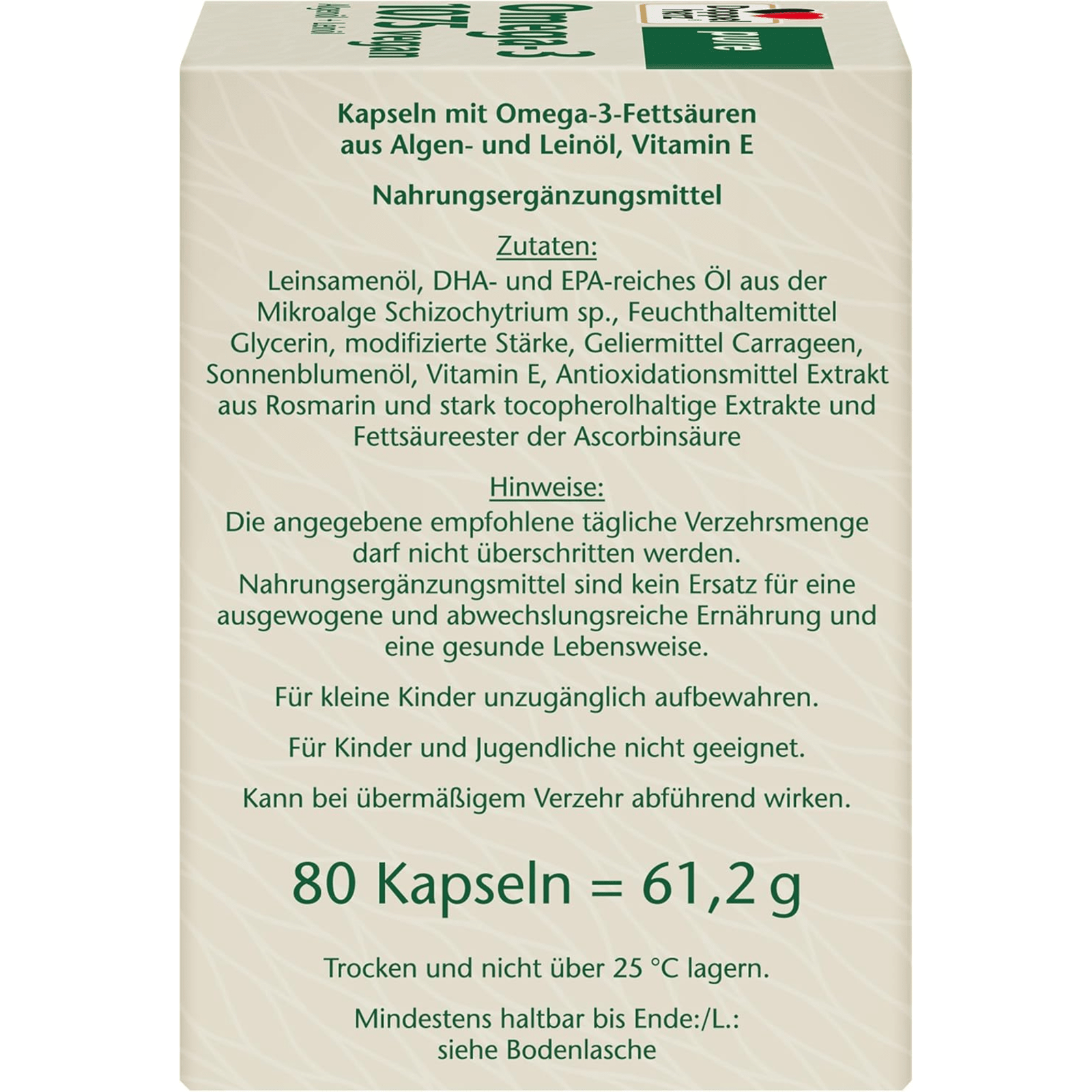 Pure Omega-3 1075 vegan (80 Kapseln)