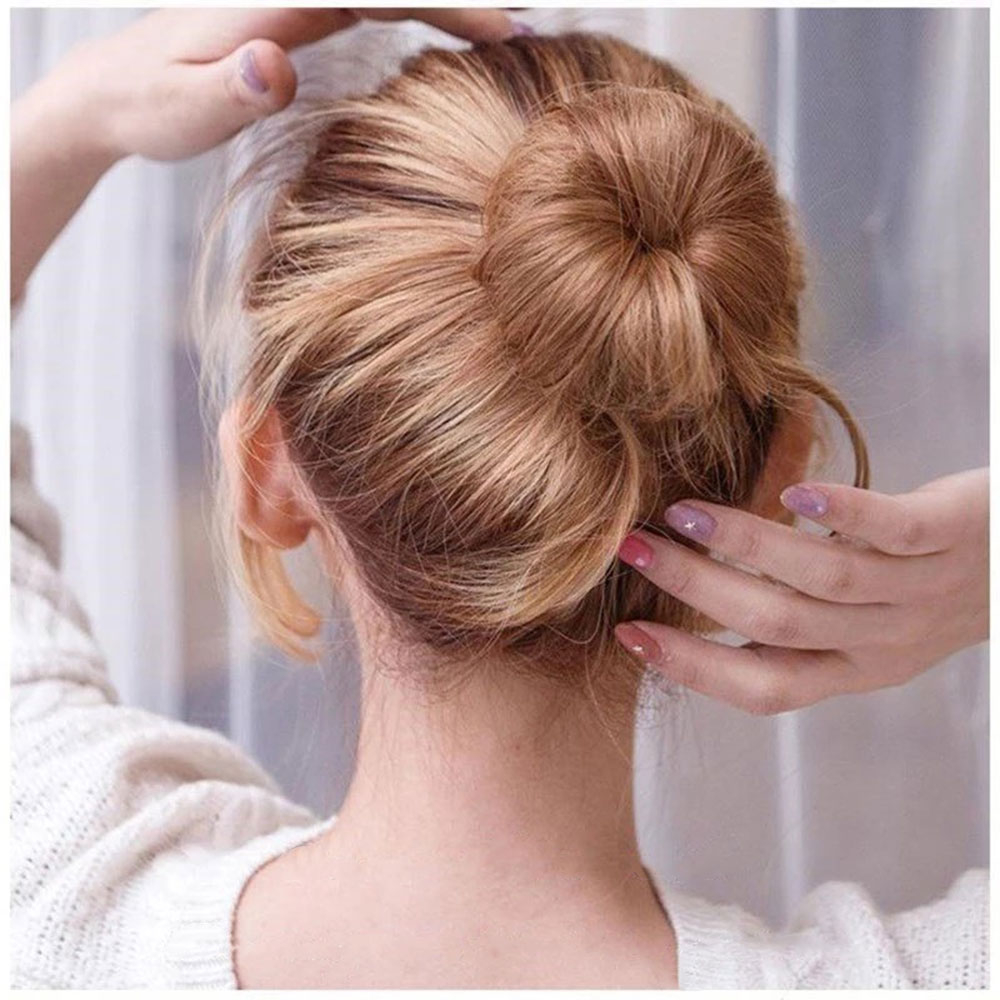 (210x25mm) Frisur Dutt Hilfe Styling Haarreif Bun Maker - Hellbraun