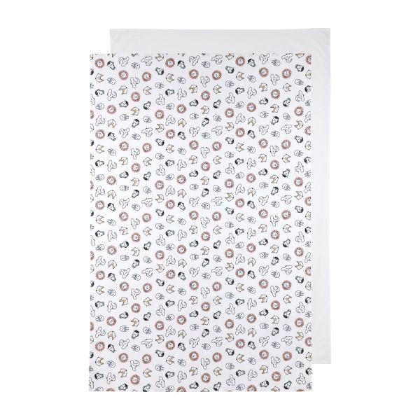 Meyco Wieglaken Animals / Uni White 75 x 100 cm 2-Pack