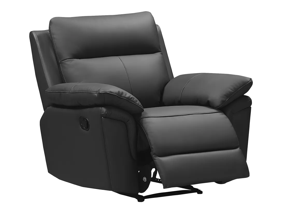 Fauteuil relax en cuir de buffle PAKITA - Noir