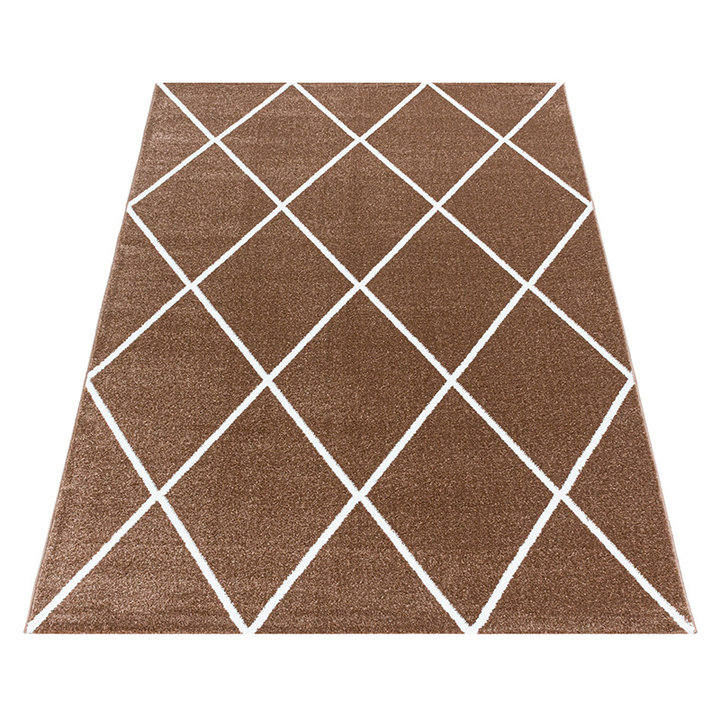 Laagpolig vloerkleed - Smoothly Lines Bruin/Wit