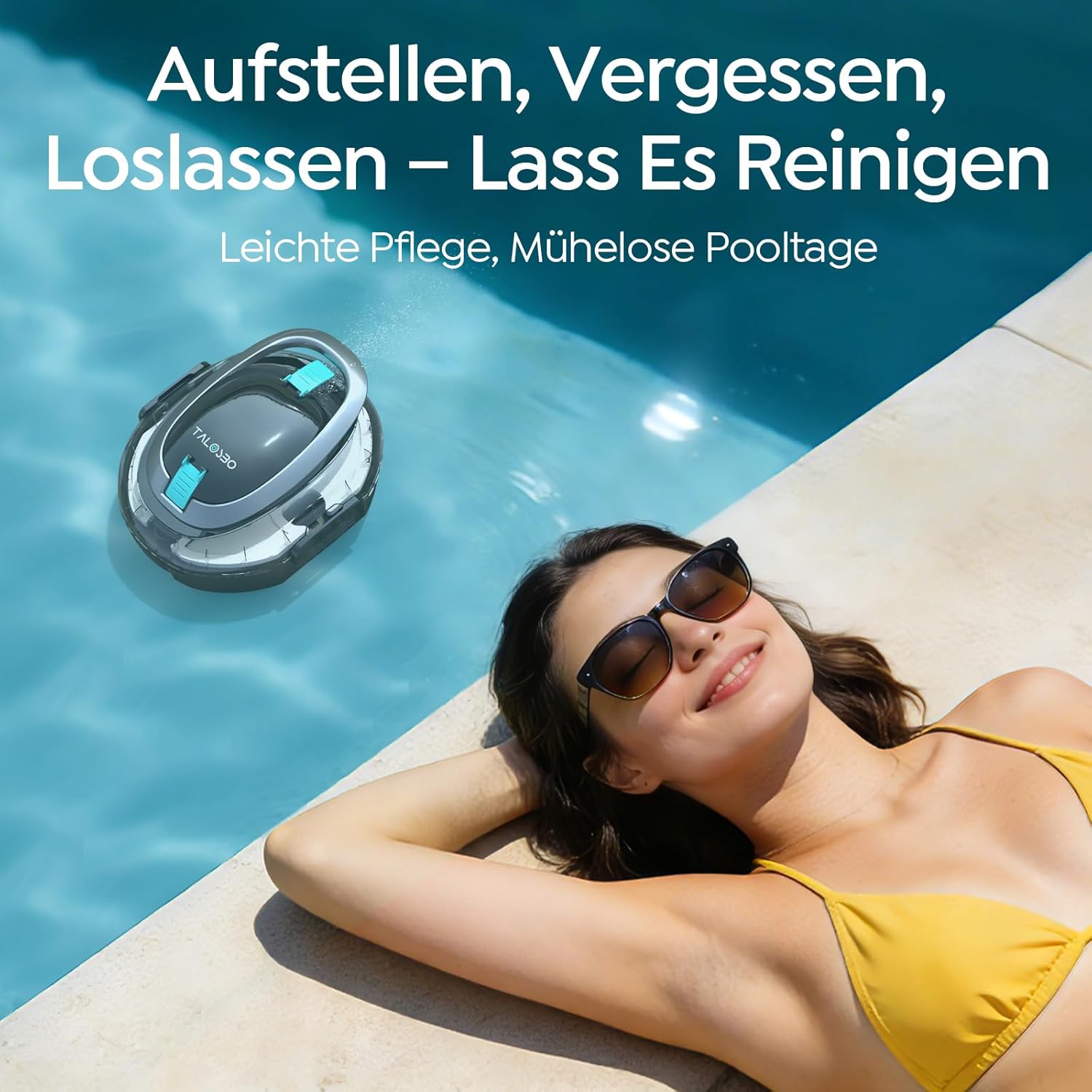 (2026 Upgrade) S2 Poolroboter,Doppelfiltration,Kabelloser Poolsauger Akku, 90 Min Automatische Reinigung mit Selbsteinparkfunktion,Dual Motoren Poolreiniger für Flache Böden Pools bis 80 m²