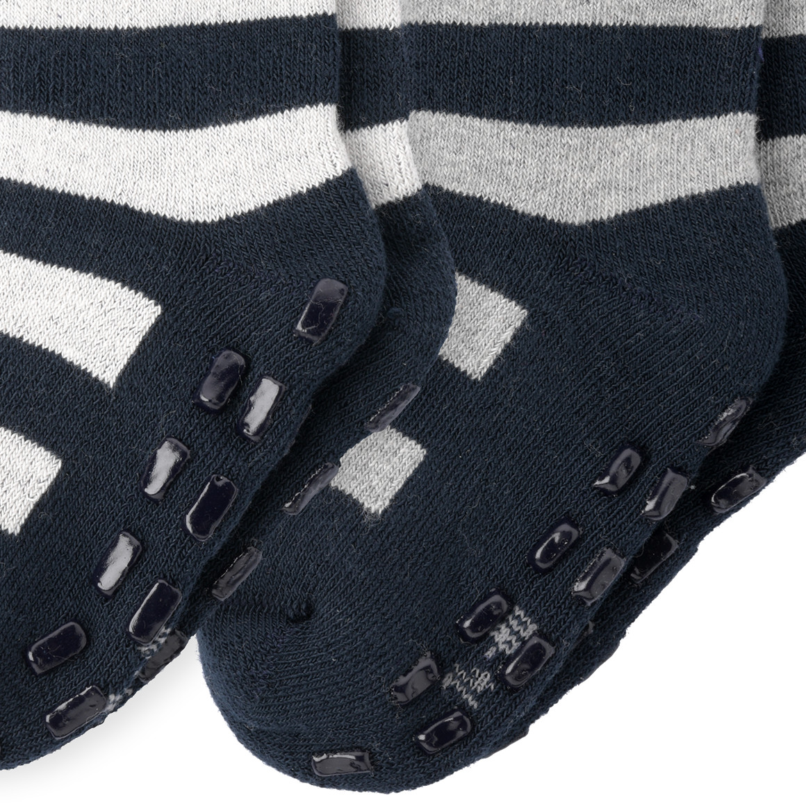 Topomini Pure Collection 2 Paar Baby Stoppersocken im Doppelpack dunkelblau / hellgrau