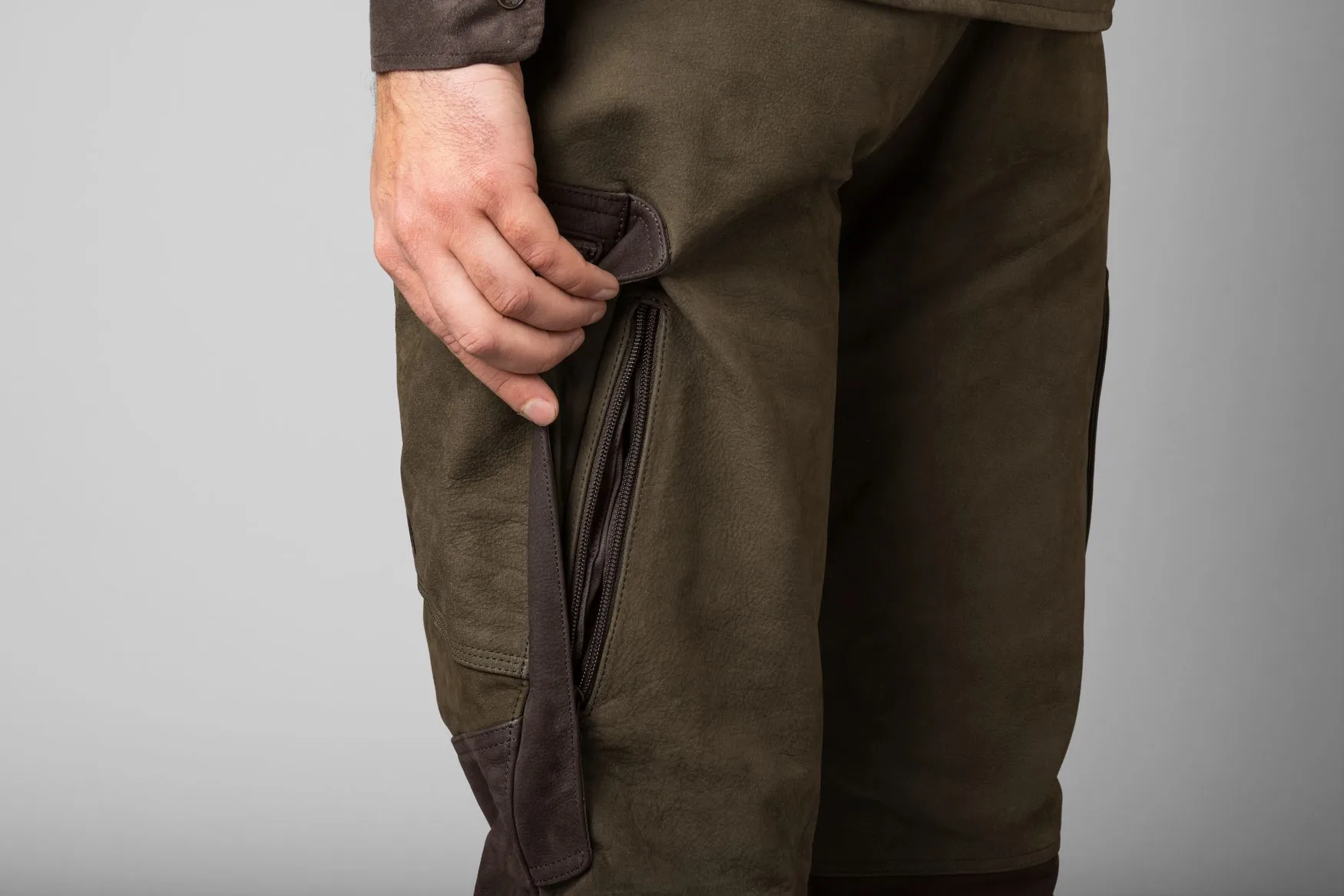 Härkila Men's Pro Hunter Leather Trousers Willow Green