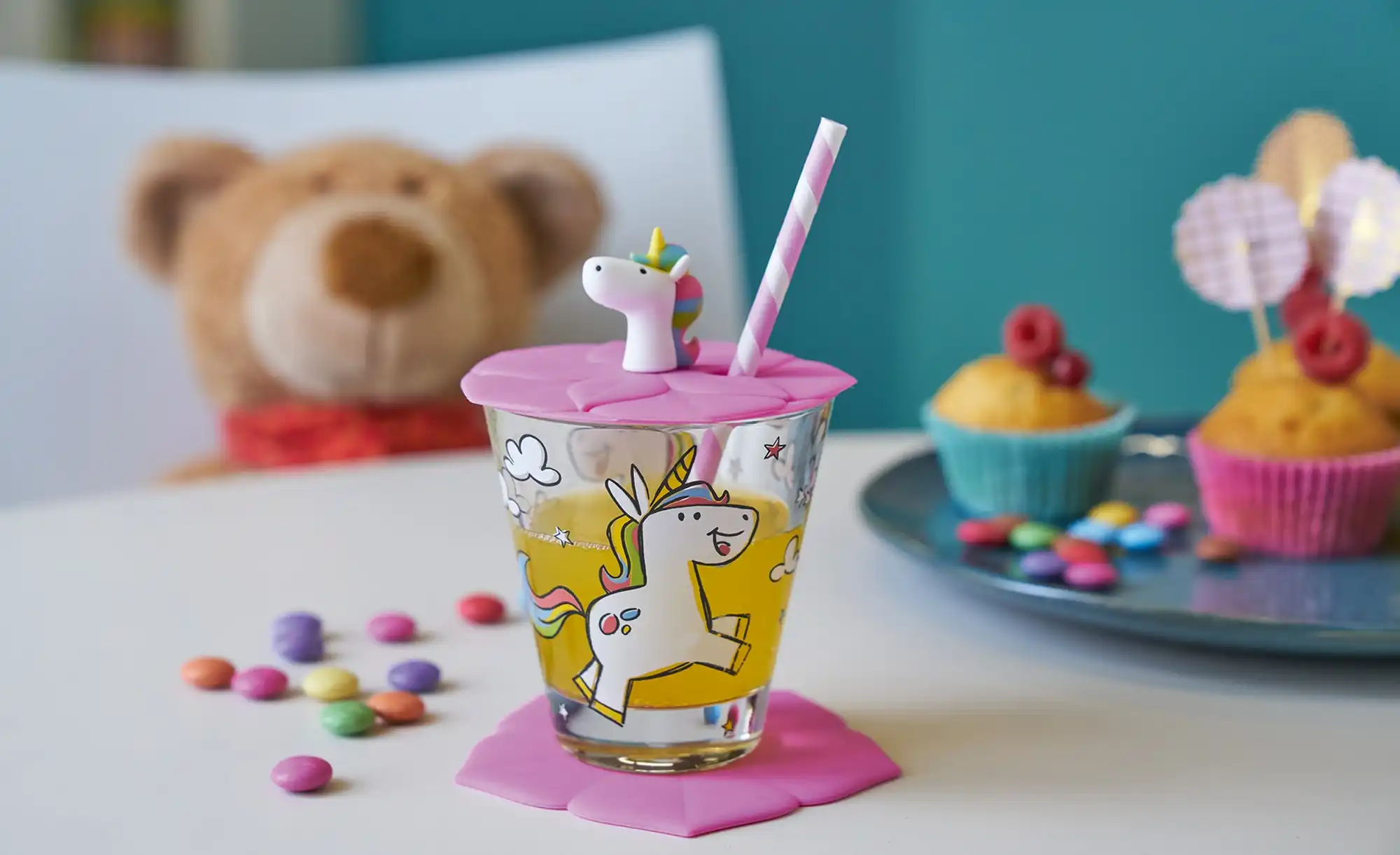 LEONARDO Kinder Trink - Set 9-tlg. Flamingo /Einhorn / Panda Bambini
