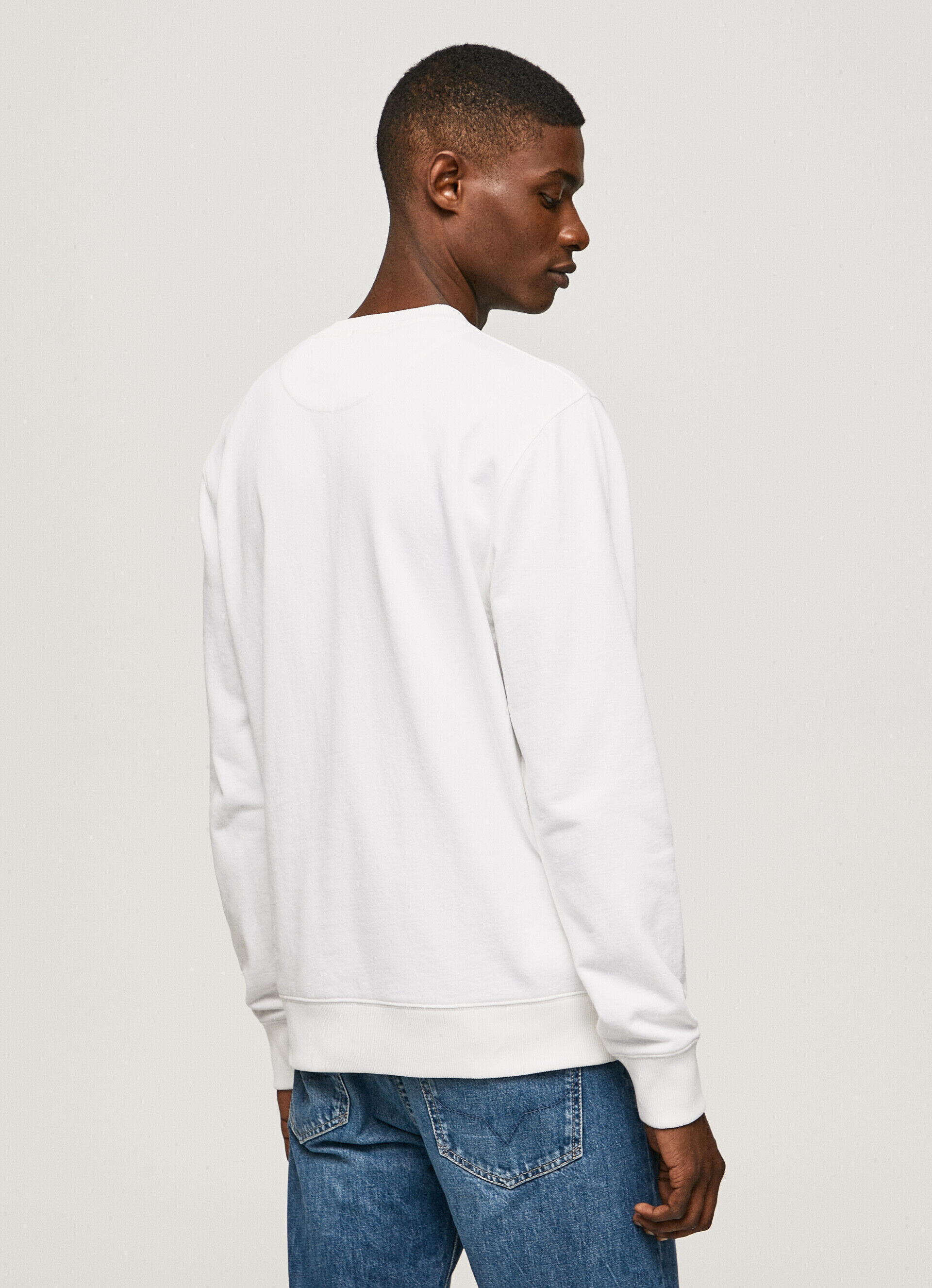 Moletom de algodão com logotipo estampado - branco