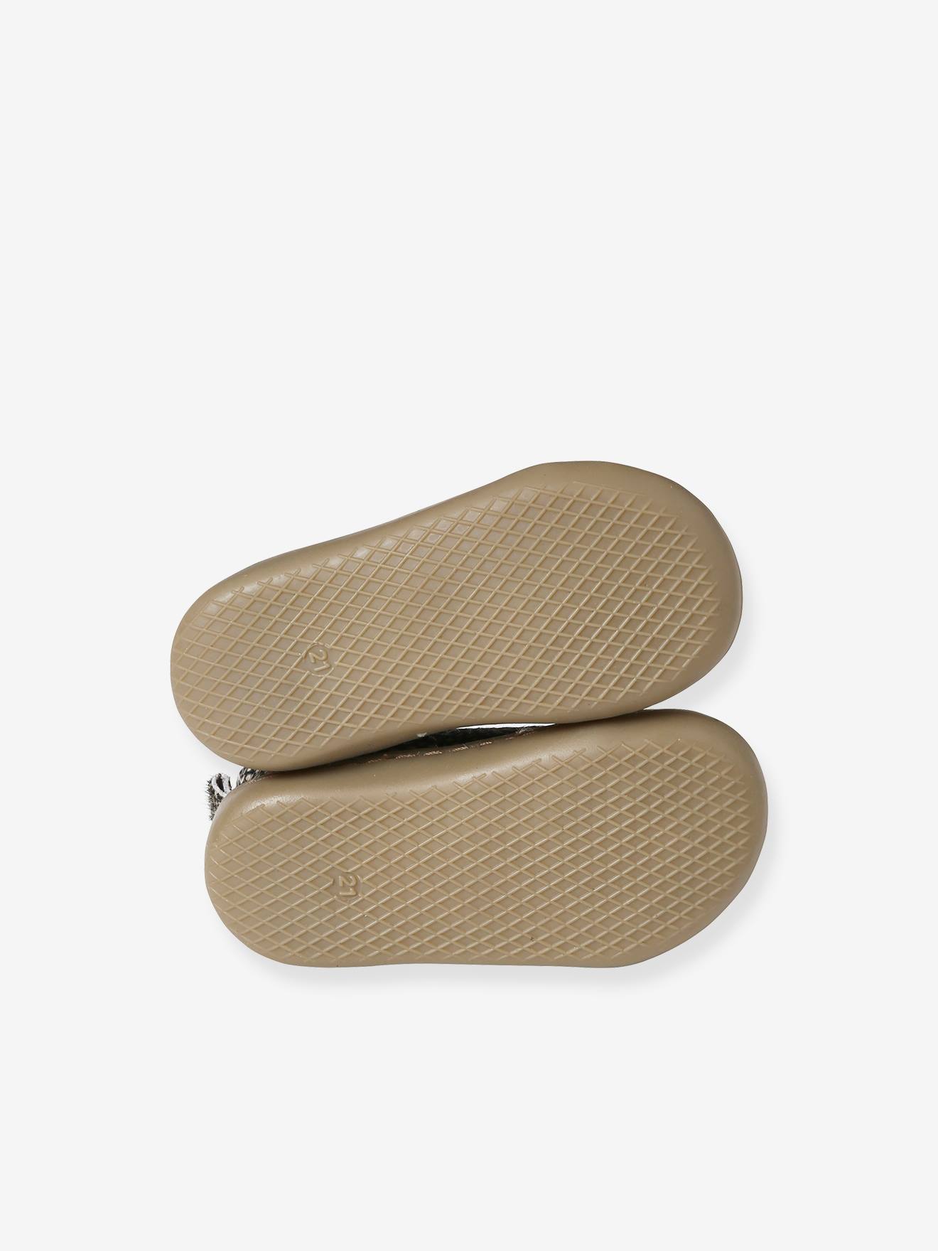 Botinhas de couro leves para bebê menina, especialmente desenhadas para engatinhar, amarelo metálico médio