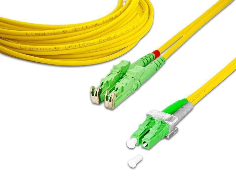 Lightwin LWL-Patchkabel SM E2000/APC – LC/APC, OS2, Duplex, Singlemode E2000/APC-LC/APC Duplex OS2 1 m