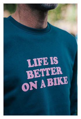 Sweat Unisexe Çois 'Life is Better on a Bike' Vert