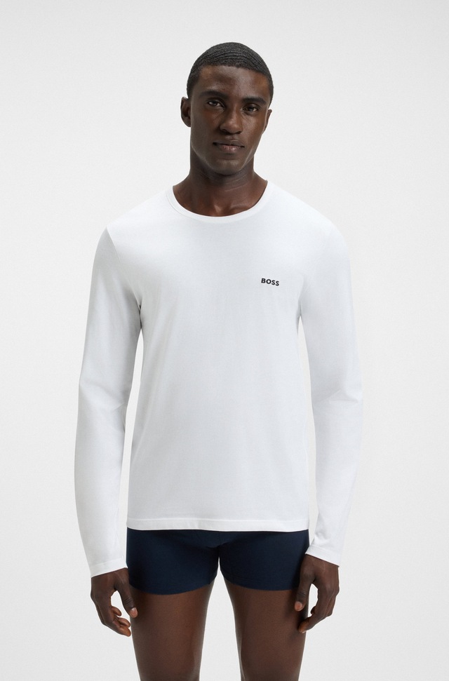 BOSS Langarmshirt »longsleeve-Shirt R-Neck Classic COTTON 3pcs/pack«, 3 Stk. mit BOSS Logo-Schriftzug